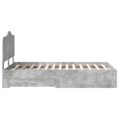 Bed Frame Concrete Grey 120 x 200 cm Engineered Wood
