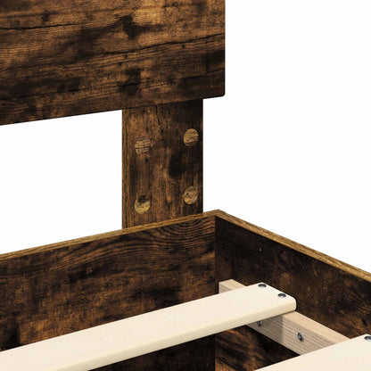 Bed Frame with Drawer Smoked Oak 120 x 200 cm Engineered Wood