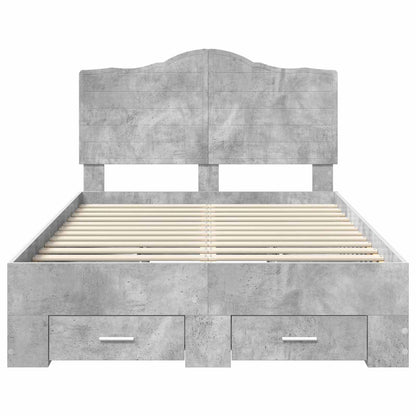 Bed Frame Concrete Grey 120 x 190 cm Engineered Wood