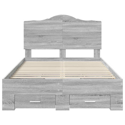 Bed Frame with Drawer Grey Sonoma 120 x 190 cm Engineered Wood