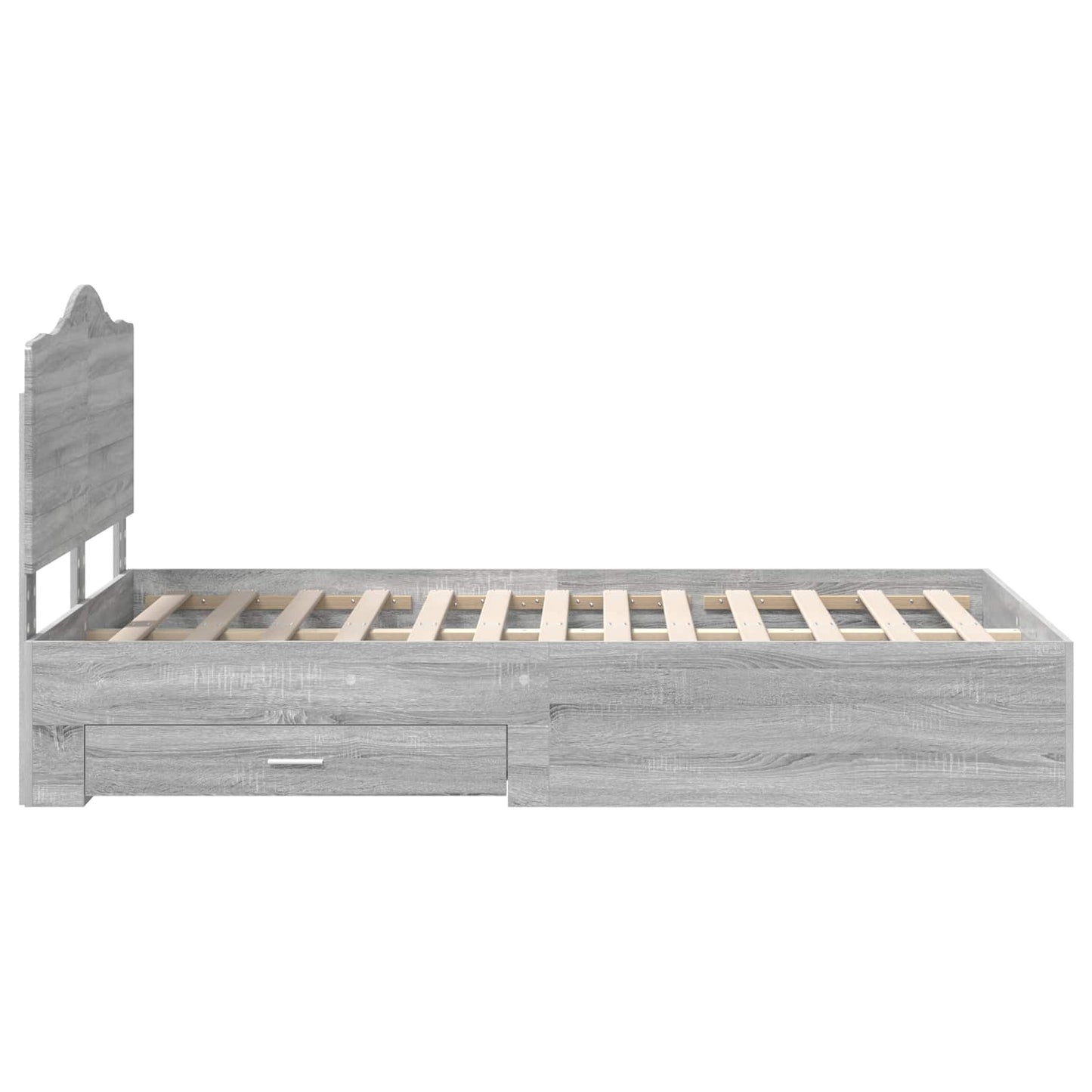 Bed Frame with Drawer Grey Sonoma 120 x 190 cm Engineered Wood