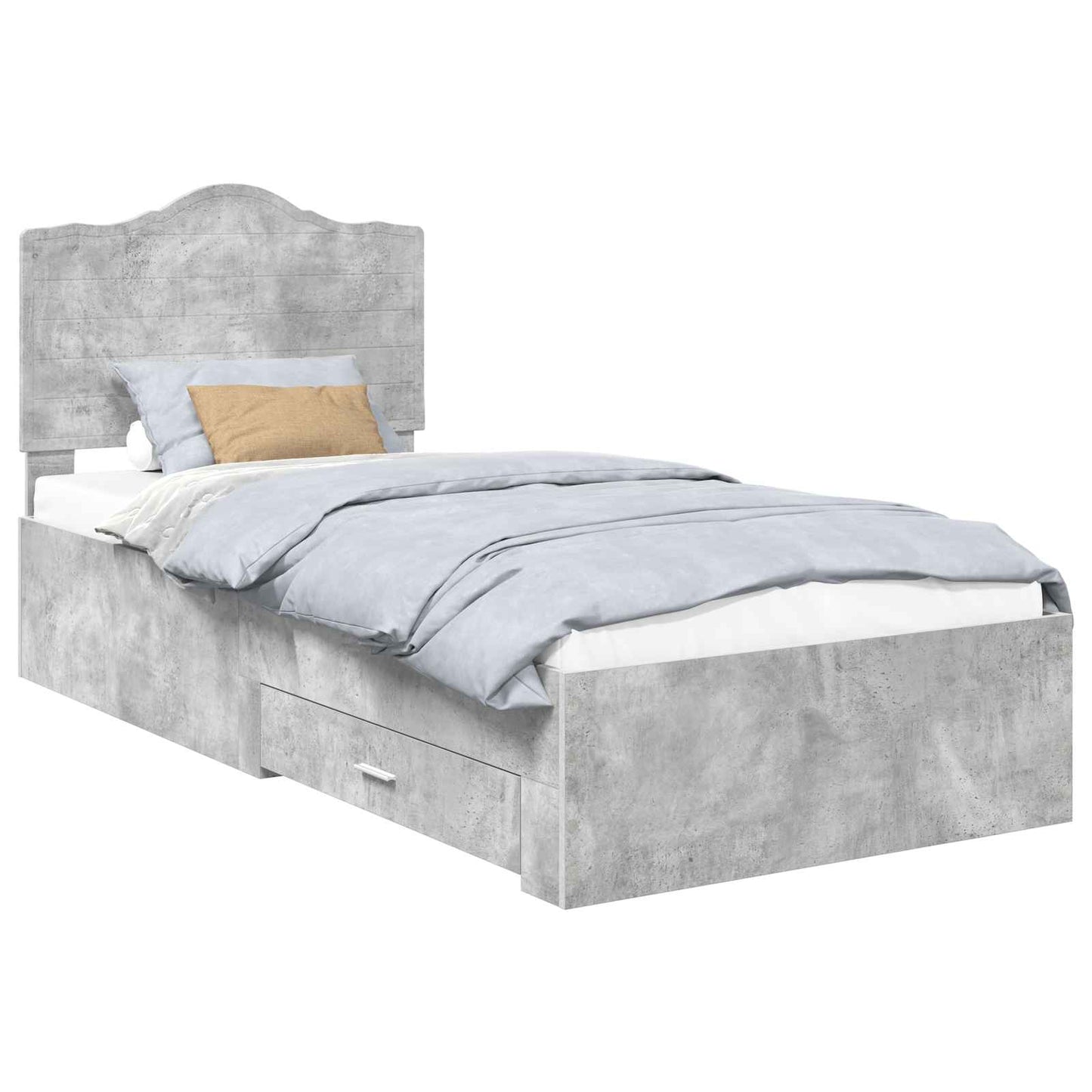 Bed Frame Concrete Grey 100 x 200 cm Engineered Wood