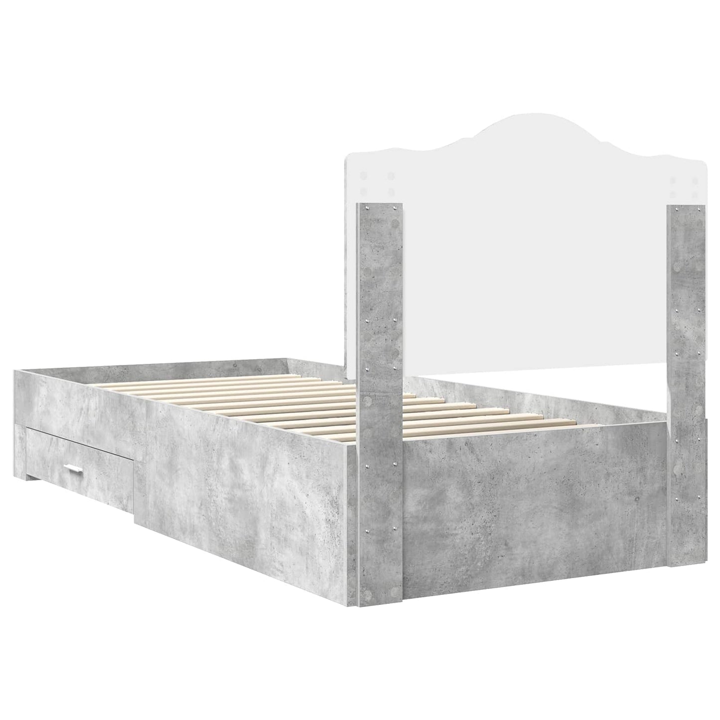 Bed Frame Concrete Grey 100 x 200 cm Engineered Wood