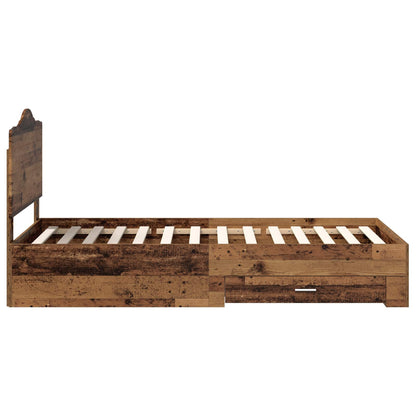 Bed Frame with Headboard Old Wood 100 x 200 cm Engineered Wood
