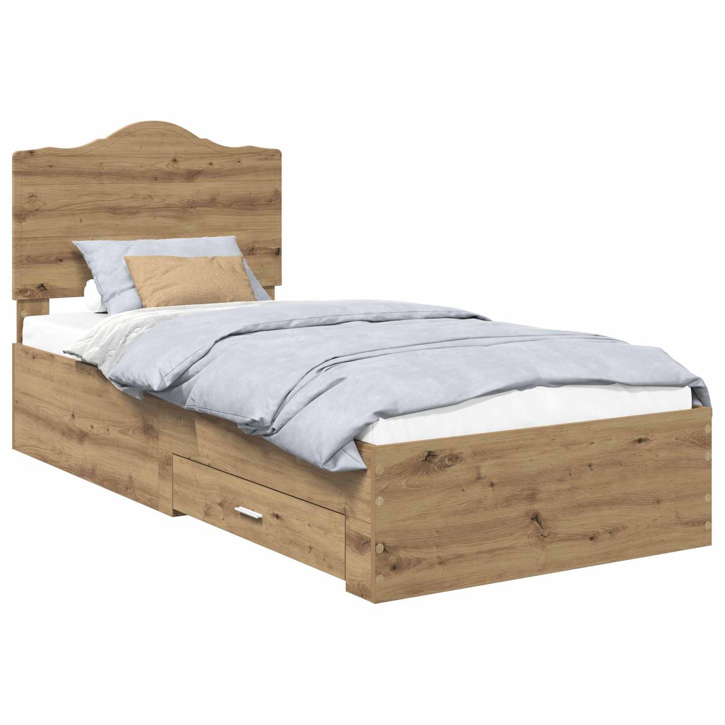 Bed Frame with Drawer Artisan Oak 100 x 200 cm Engineered Wood