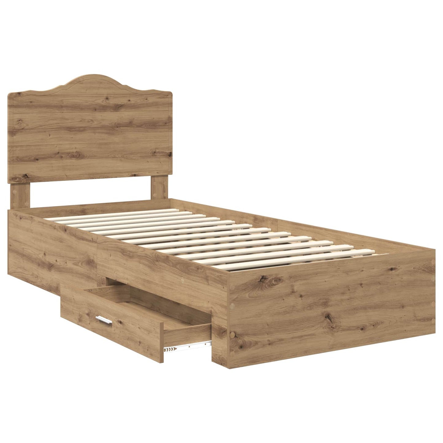 Bed Frame with Drawer Artisan Oak 100 x 200 cm Engineered Wood