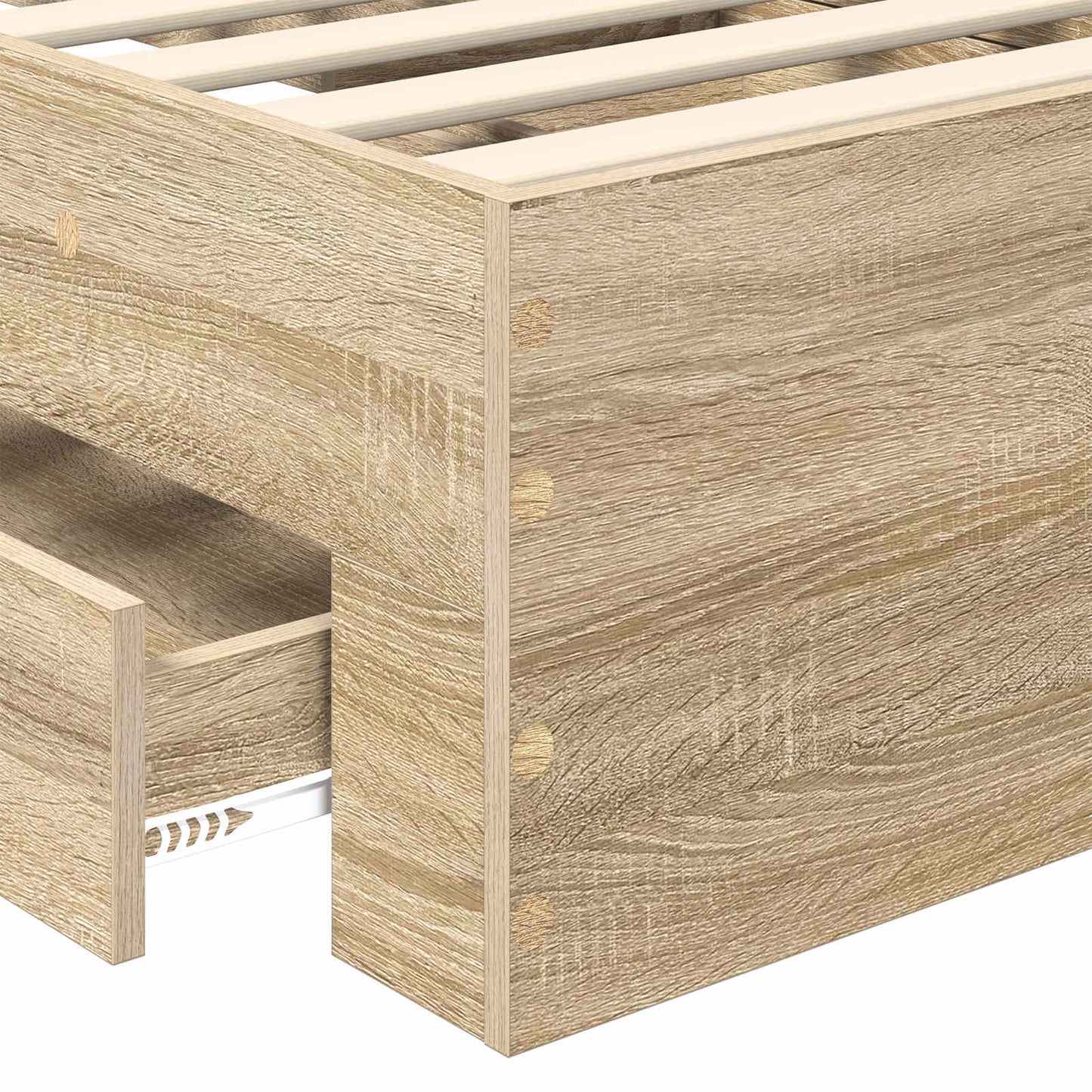 Bed Frame with Drawer Sonoma Oak 90 x 200 cm Engineered Wood