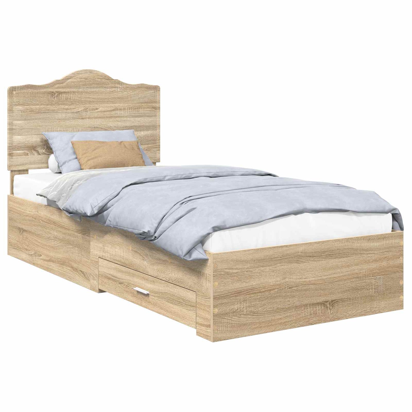 Bed Frame with Drawer Sonoma Oak 90 x 200 cm Engineered Wood