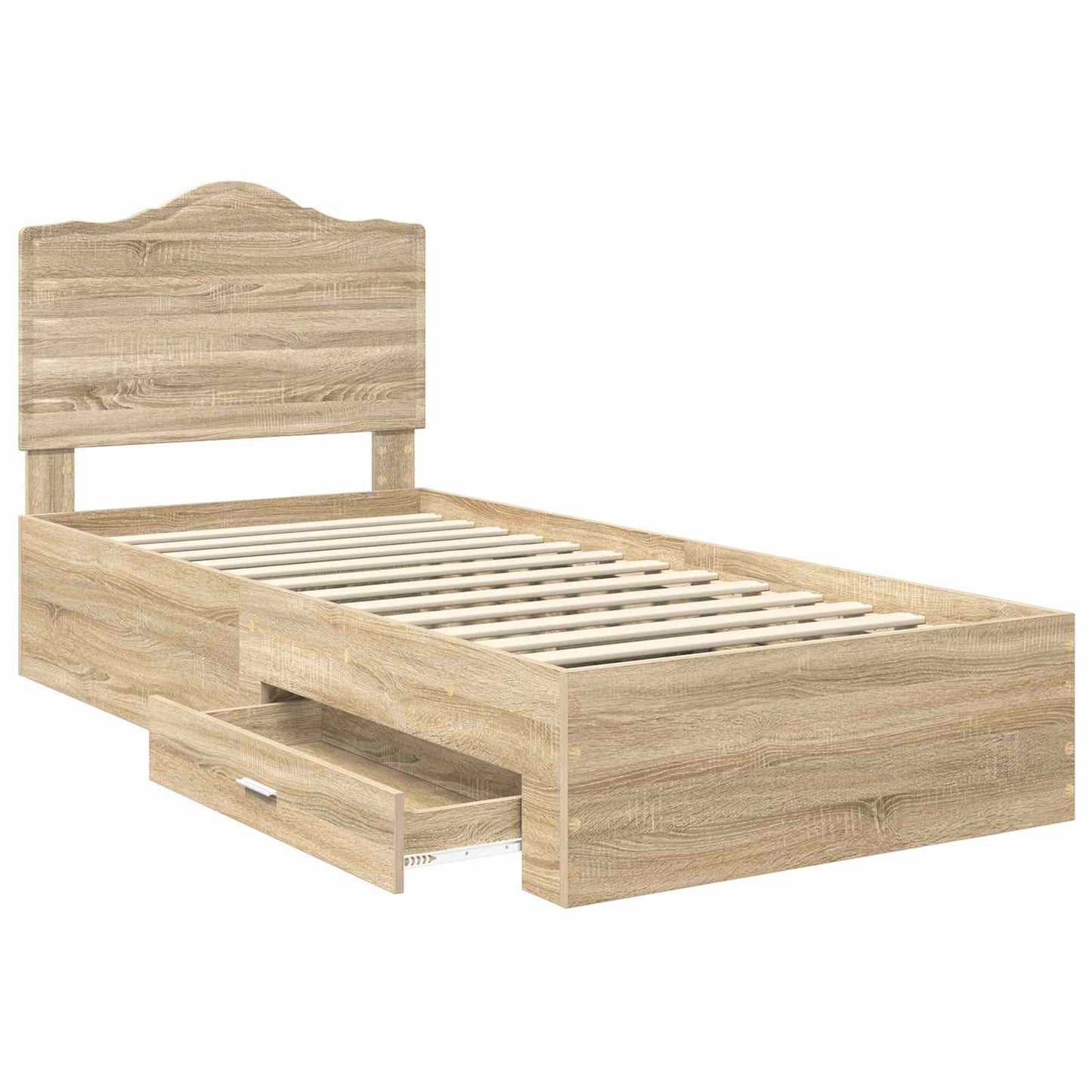 Bed Frame with Drawer Sonoma Oak 90 x 200 cm Engineered Wood