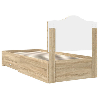 Bed Frame with Drawer Sonoma Oak 90 x 200 cm Engineered Wood