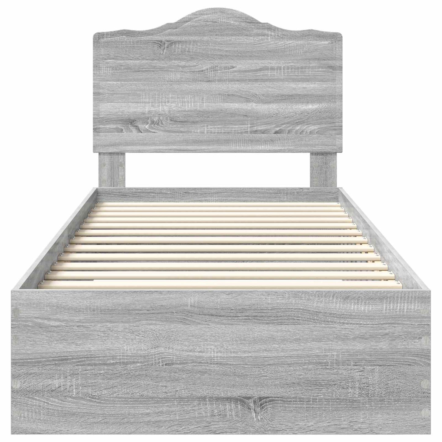 Bed Frame with Drawer Grey Sonoma 90 x 200 cm Engineered Wood