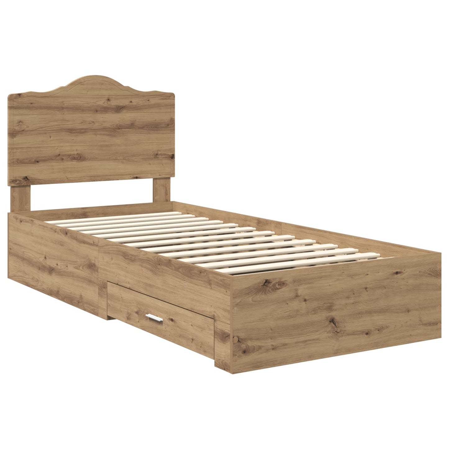 Bed Frame with Drawer Artisan Oak 90 x 200 cm Engineered Wood