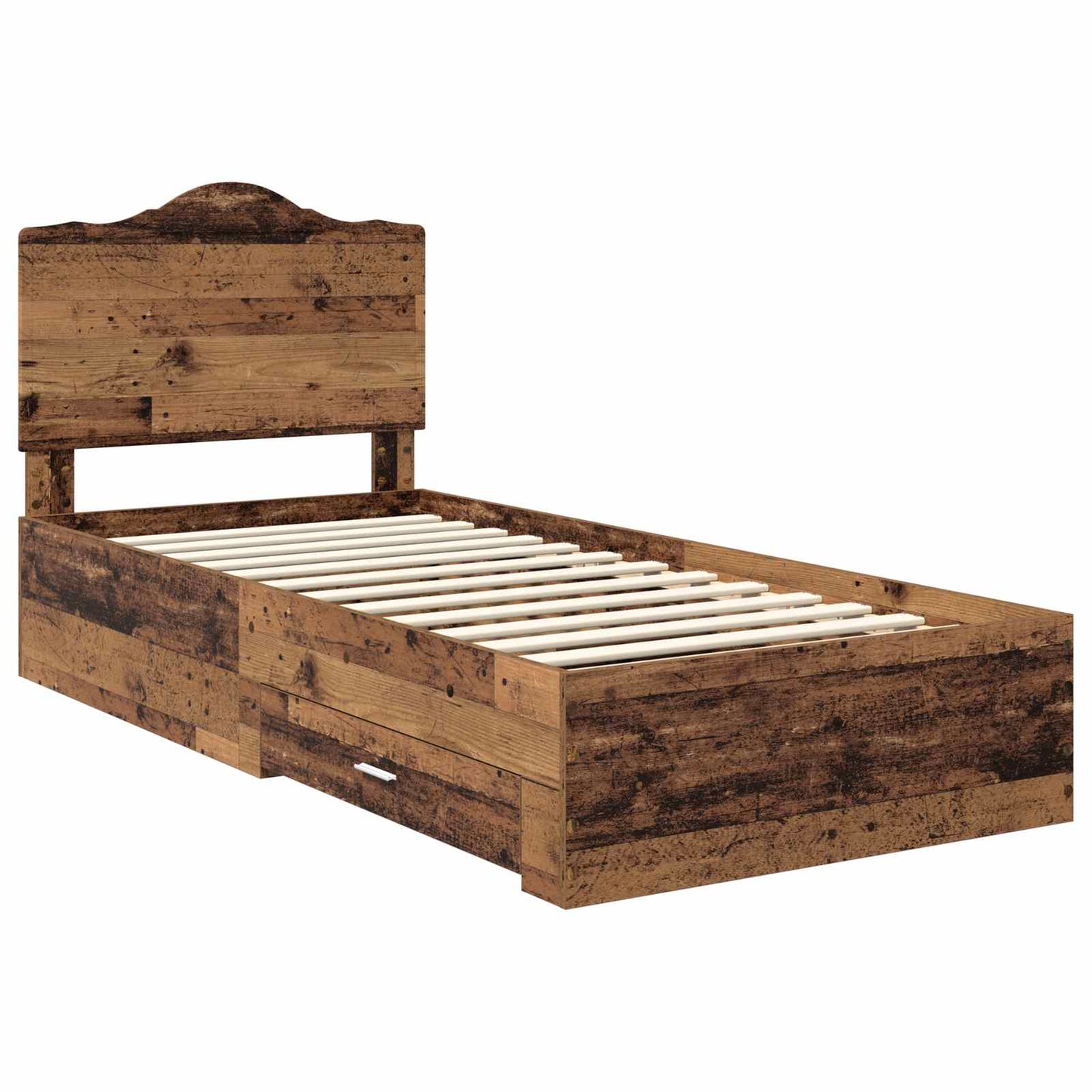 Bed Frame with Headboard Old Wood 90 x 190 cm Engineered Wood