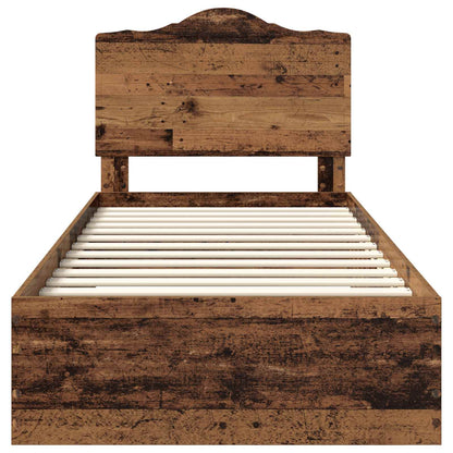 Bed Frame with Headboard Old Wood 90 x 190 cm Engineered Wood