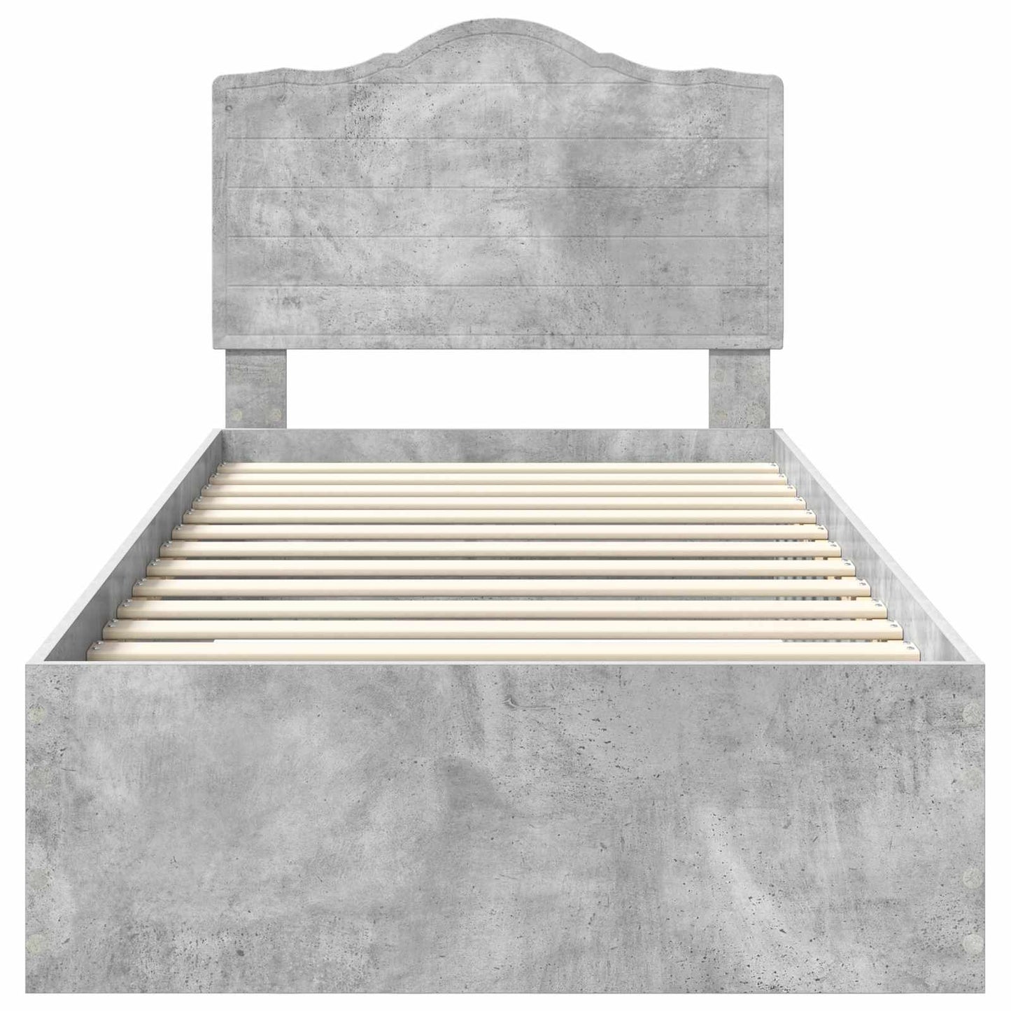 Bed Frame with Drawer Concrete Grey 70 x 190 cm Engineered Wood