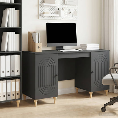 Desk Black 142.5 x 50 x 75 cm Engineered Wood