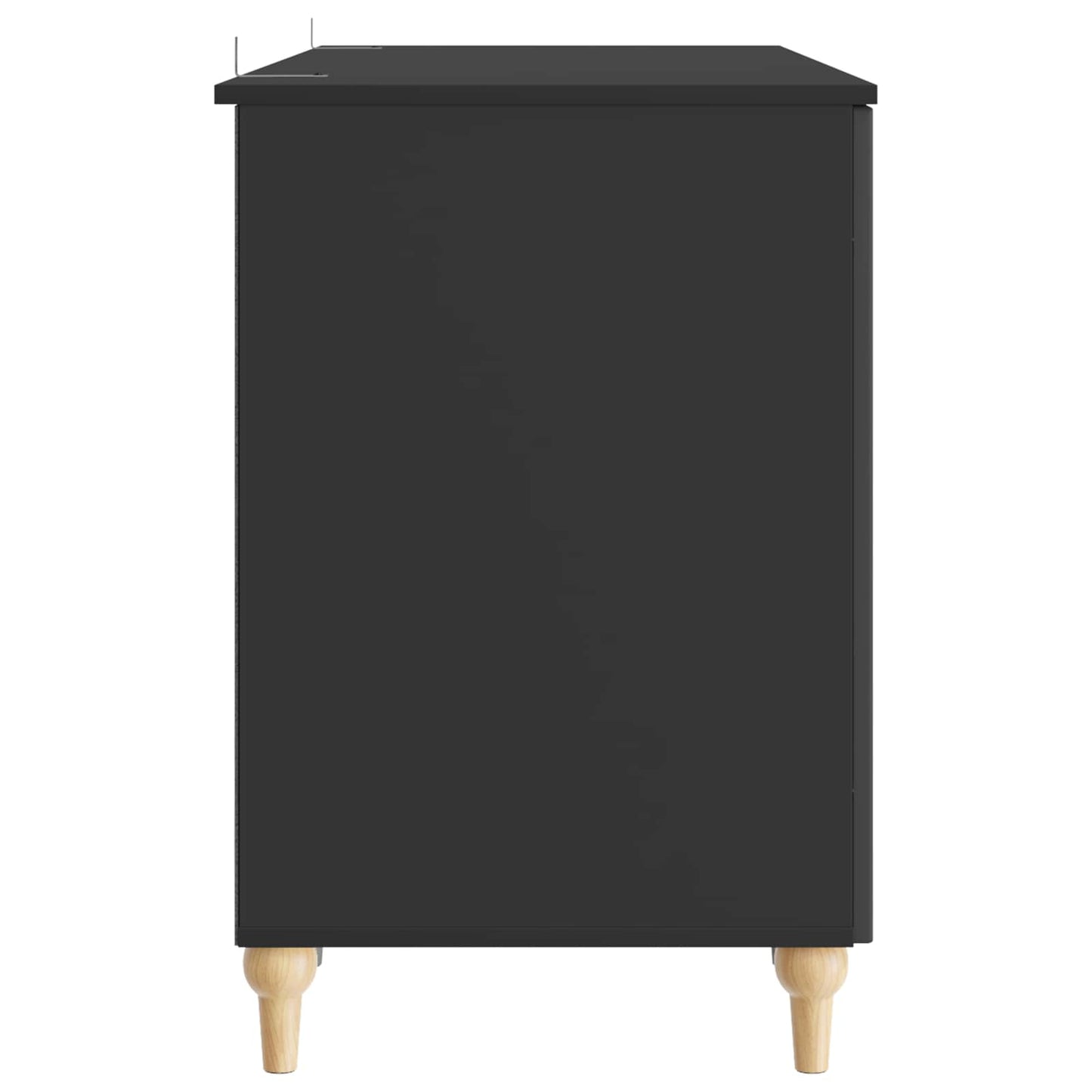 Desk with Shelf Black 142.5 x 50 x 75 cm Engineered Wood
