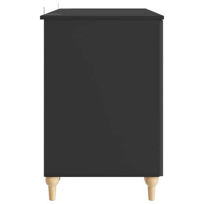 Desk with Shelf Black 142.5 x 50 x 75 cm Engineered Wood