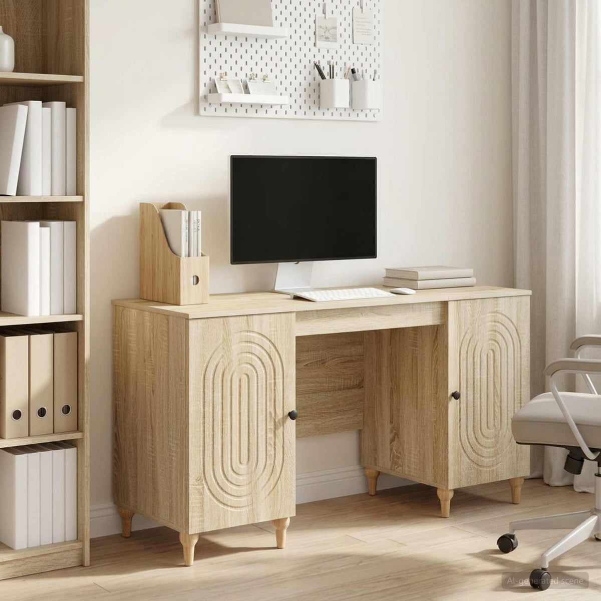 Desk Sonoma 142.5 x 50 x 75 cm Engineered Wood