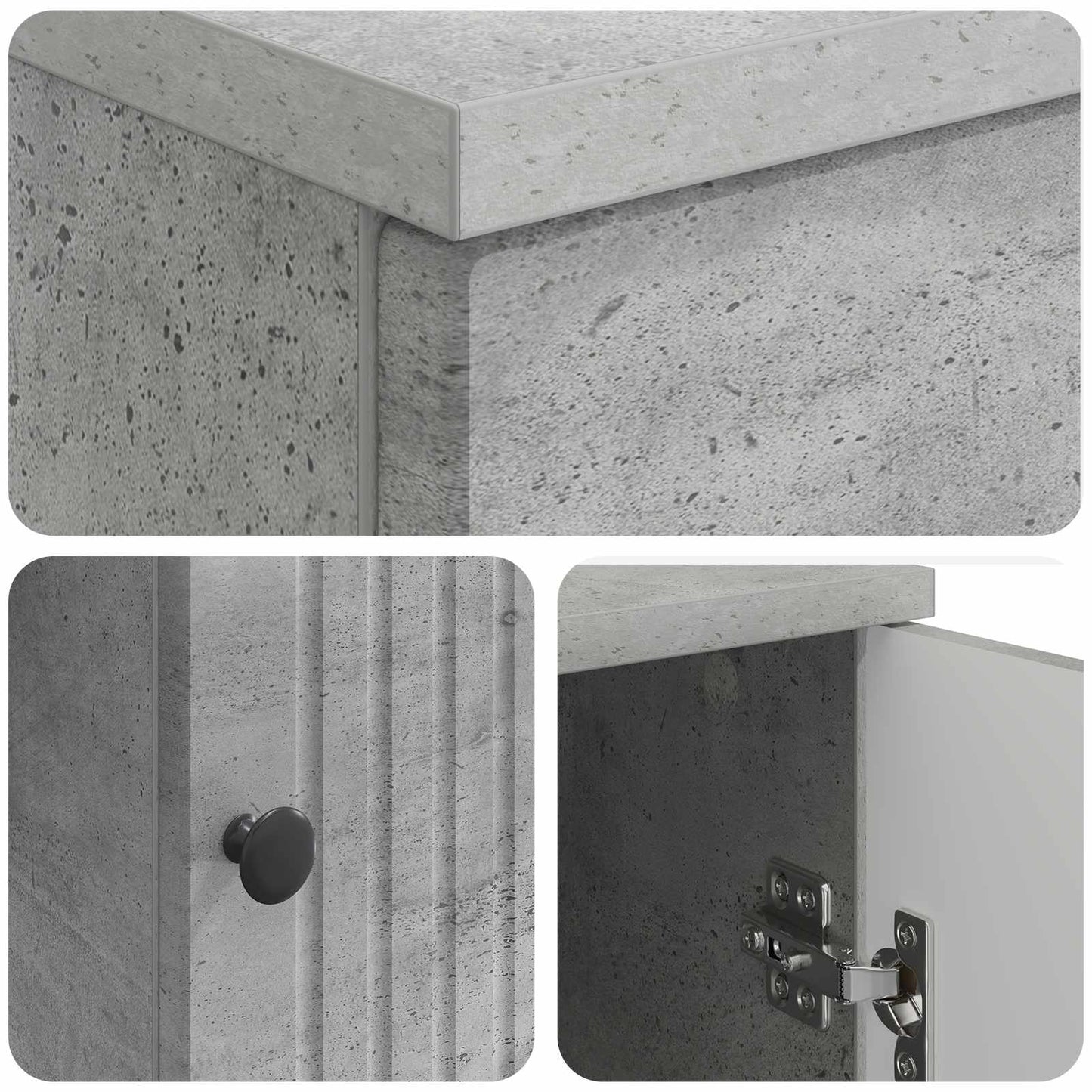 Desk Concrete Grey 142.5 x 50 x 75 cm Engineered Wood