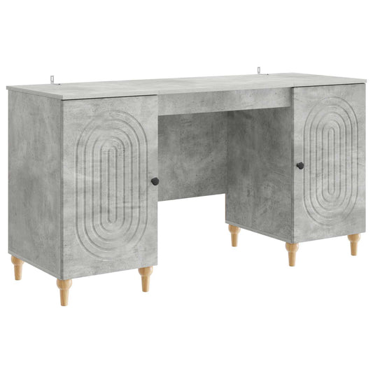 Desk Concrete Grey 142.5 x 50 x 75 cm Engineered Wood