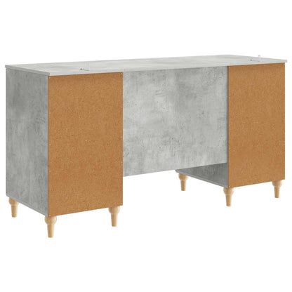 Desk with Door Concrete Grey 142.5 x 50 x 75 cm Engineered Wood