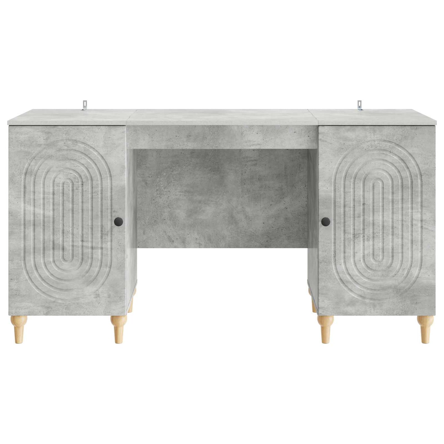 Desk with Door Concrete Grey 142.5 x 50 x 75 cm Engineered Wood