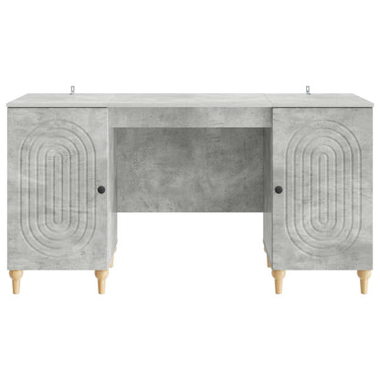 Desk with Door Concrete Grey 142.5 x 50 x 75 cm Engineered Wood