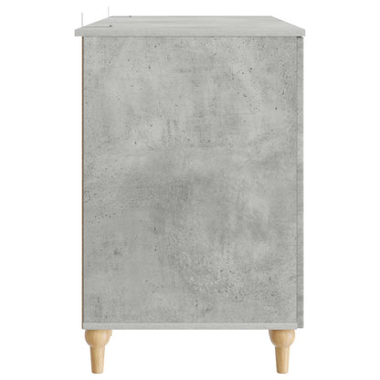 Desk with Door Concrete Grey 142.5 x 50 x 75 cm Engineered Wood