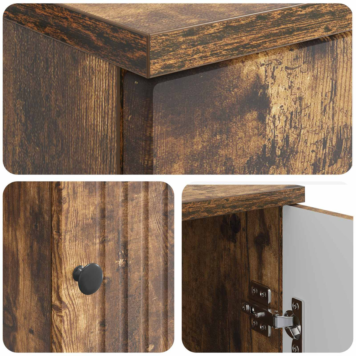 Desk Smoked Oak 142.5 x 50 x 75 cm Engineered Wood