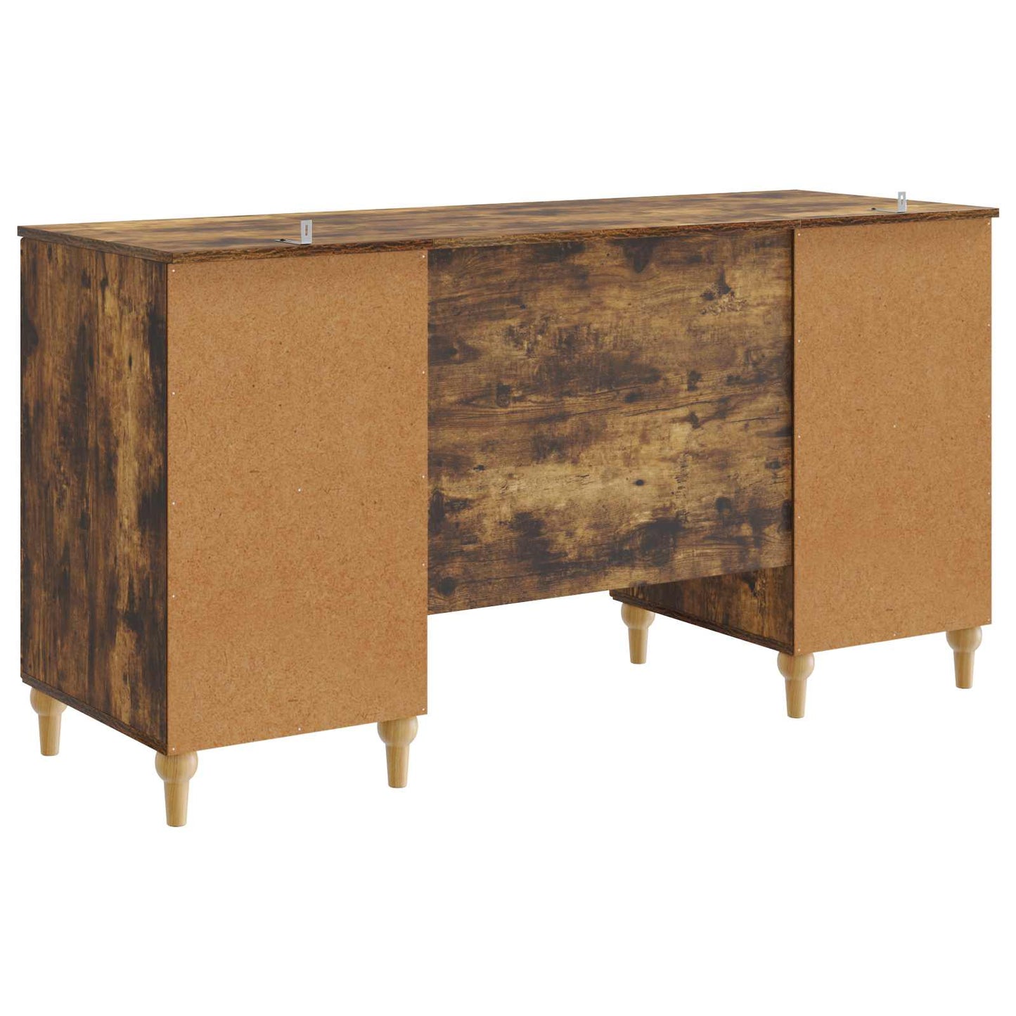 Desk with Shelf Smoked Oak 142.5 x 50 x 75 cm Engineered Wood