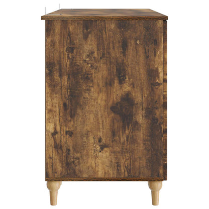Desk with Shelf Smoked Oak 142.5 x 50 x 75 cm Engineered Wood