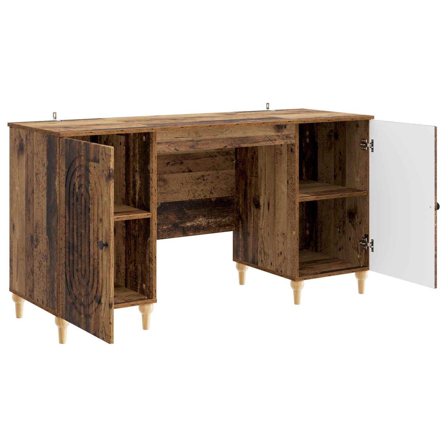 Desk with Shelf Old Wood 142.5 x 50 x 75 cm Engineered Wood