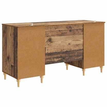 Desk with Shelf Old Wood 142.5 x 50 x 75 cm Engineered Wood