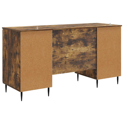 Desk with Shelf Smoked Oak 142.5 x 50 x 75 cm Engineered Wood