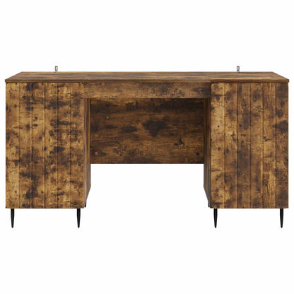 Desk with Shelf Smoked Oak 142.5 x 50 x 75 cm Engineered Wood