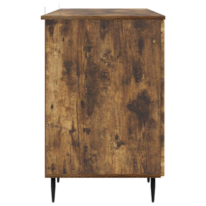 Desk with Shelf Smoked Oak 142.5 x 50 x 75 cm Engineered Wood