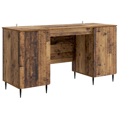 Desk with Shelf Old Wood 142.5 x 50 x 75 cm Engineered Wood