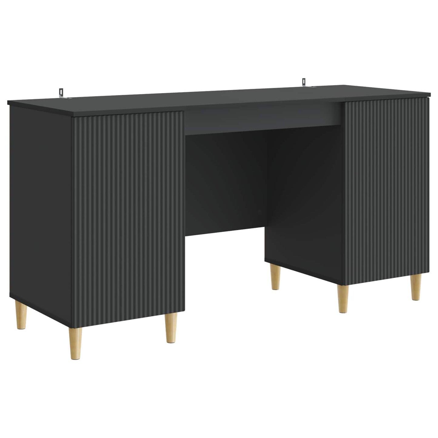 Desk with Shelf Black 142.5 x 50 x 75 cm Engineered Wood