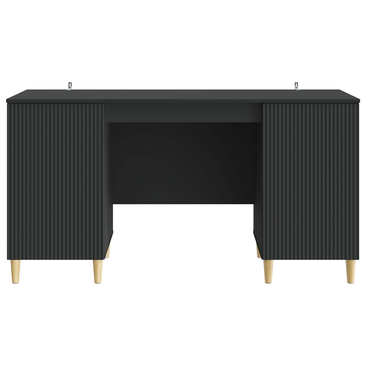 Desk with Shelf Black 142.5 x 50 x 75 cm Engineered Wood