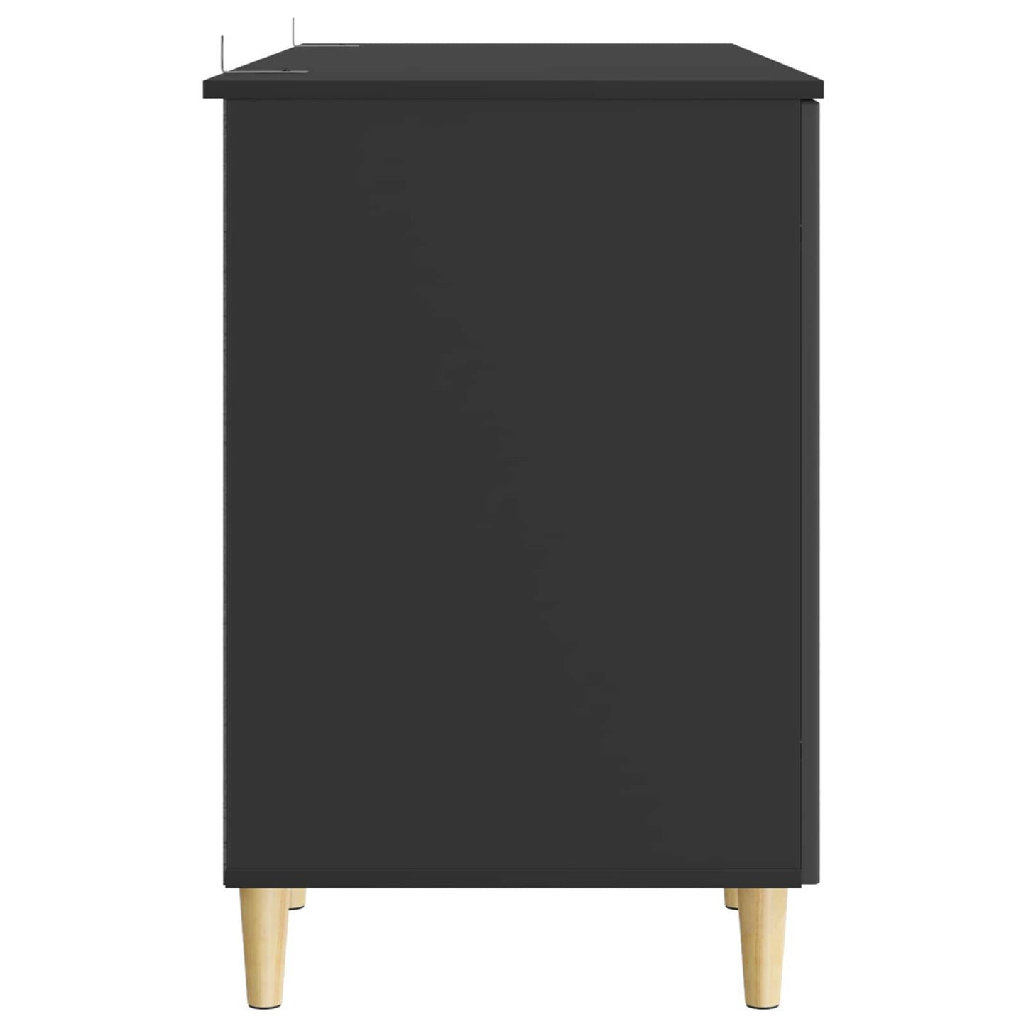 Desk with Shelf Black 142.5 x 50 x 75 cm Engineered Wood
