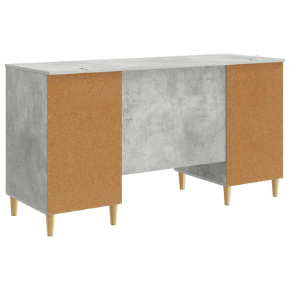 Desk with Door Concrete Grey 142.5 x 50 x 75 cm Engineered Wood