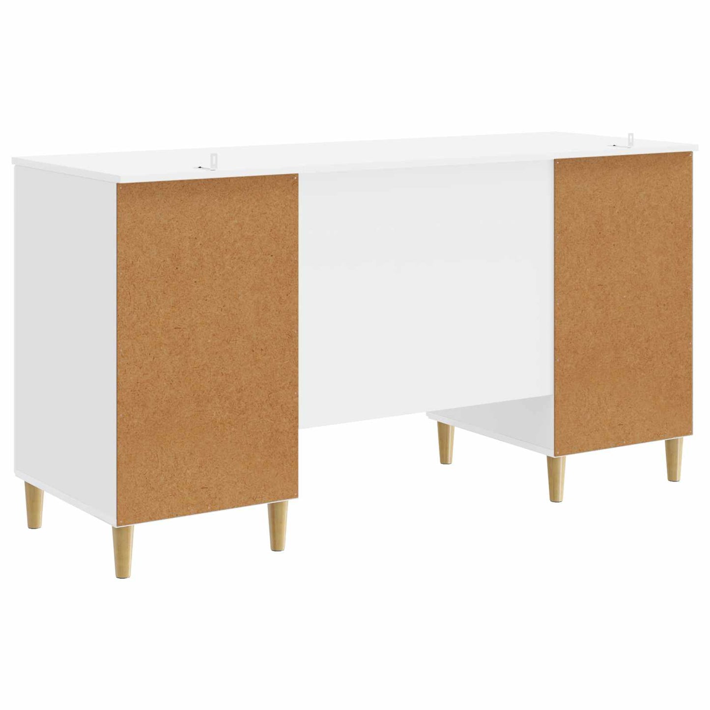 Desk High Gloss White 142.5 x 50 x 75 cm Engineered Wood