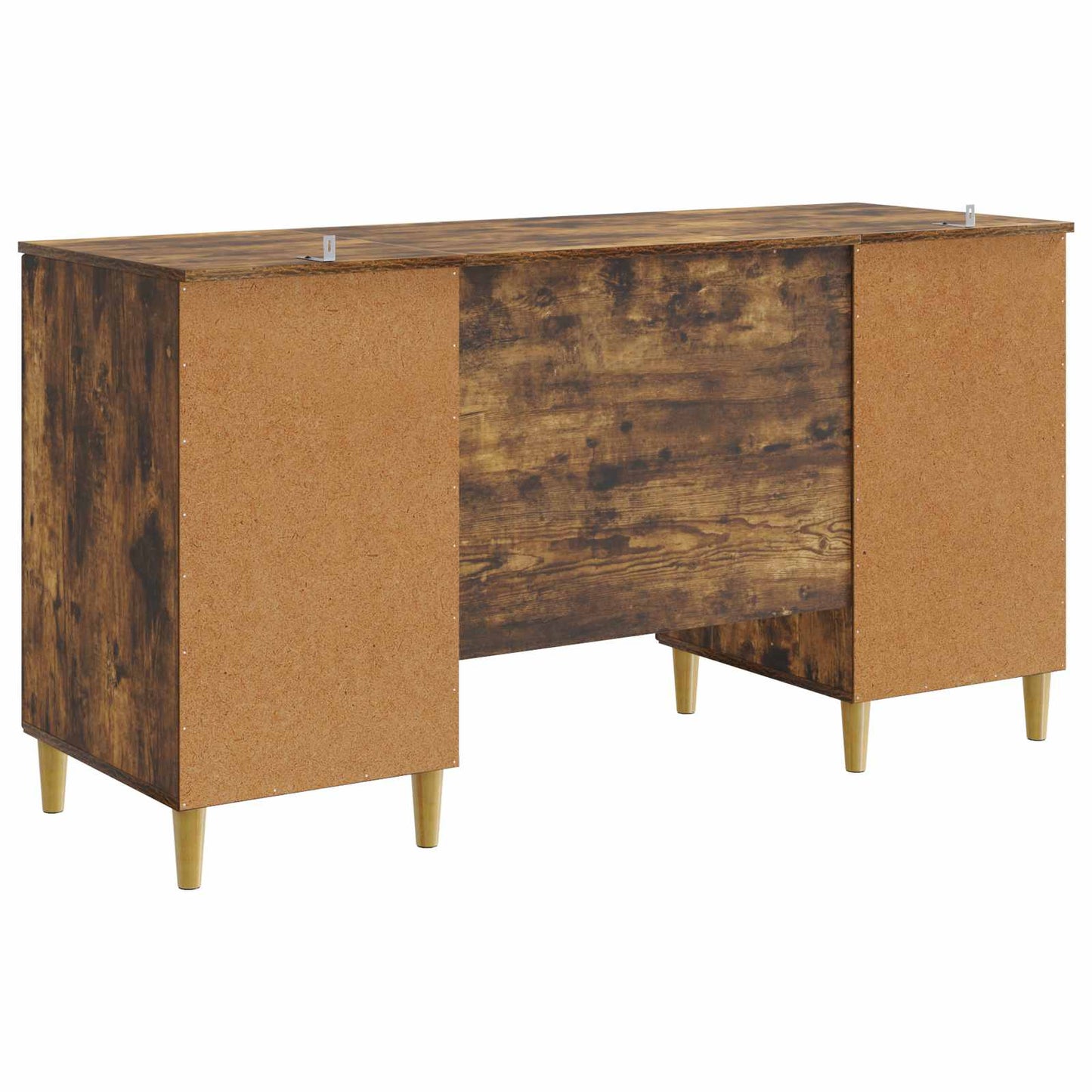Desk with Shelf Smoked Oak 142.5 x 50 x 75 cm Engineered Wood