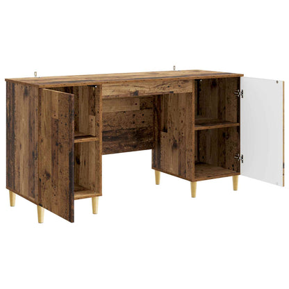 Desk with Shelf Old Wood 142.5 x 50 x 75 cm Engineered Wood