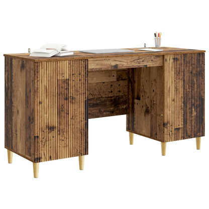 Desk with Shelf Old Wood 142.5 x 50 x 75 cm Engineered Wood