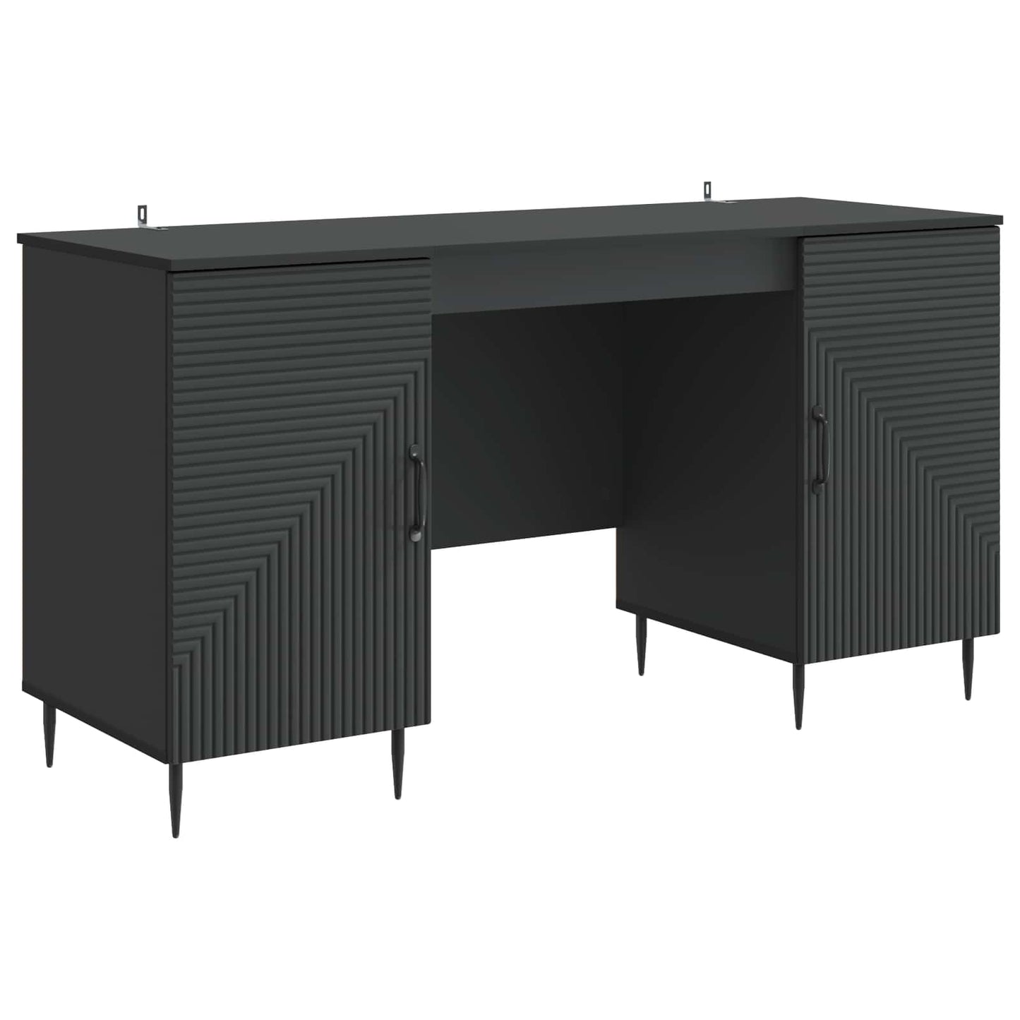 Desk with Shelf Black 142.5 x 50 x 75 cm Engineered Wood