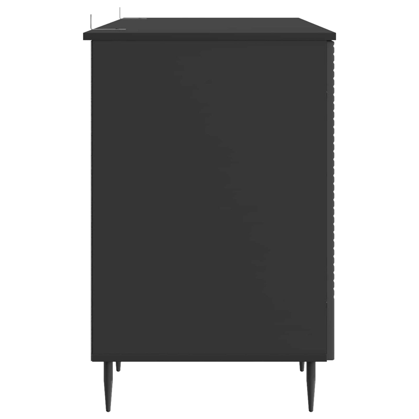 Desk with Shelf Black 142.5 x 50 x 75 cm Engineered Wood