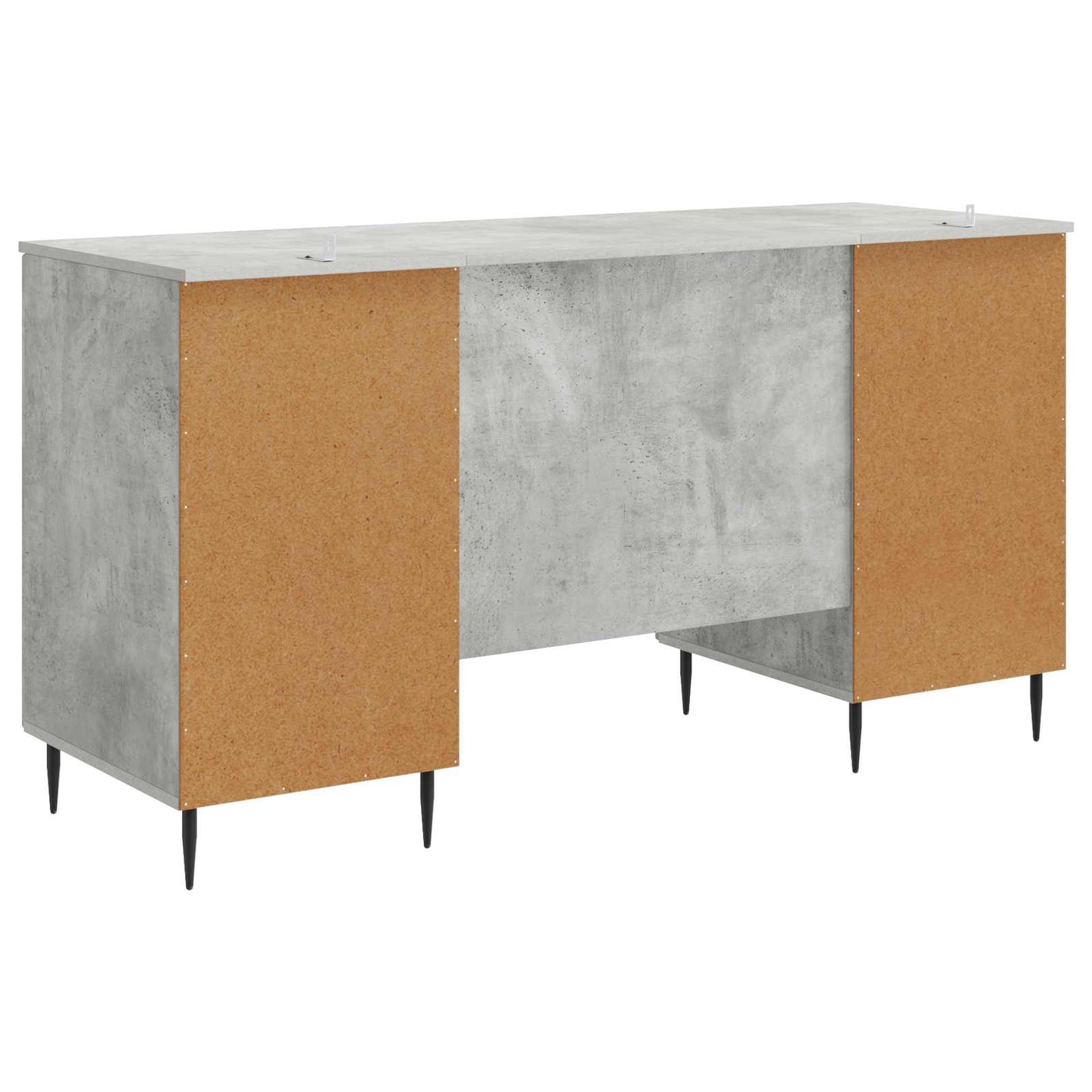 Desk with Door Concrete Grey 142.5 x 50 x 75 cm Engineered Wood