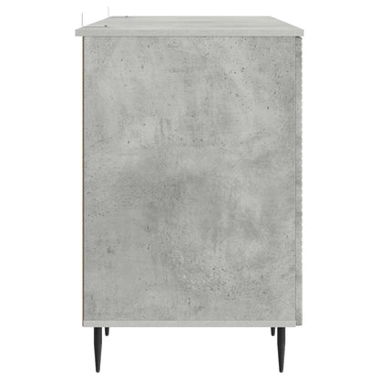 Desk with Door Concrete Grey 142.5 x 50 x 75 cm Engineered Wood